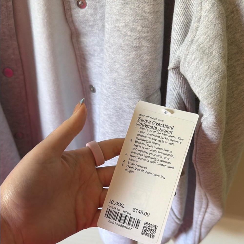 Light Gray Snap-Front Jacket NWT - image 2